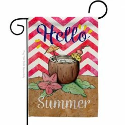 Angeleno Heritage MADE AND DESIGNED LOS ANGELES CALIFORNIA 13 in. x 18.5 in. Coconut Summer Drinks Beverages Double-Sided Garden Flag Beverages Decorative Vertical Flags