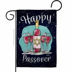 Angeleno Heritage MADE AND DESIGNED LOS ANGELES CALIFORNIA 13 in. x 18.5 in. Happy Passover Religious Double-Sided Garden Flag Religious Decorative Vertical Flags