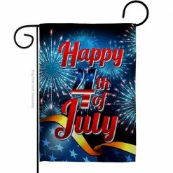 Angeleno Heritage MADE AND DESIGNED LOS ANGELES CALIFORNIA 13 in. x 18.5 in. Happy 4th of July Patriotic Double-Sided Garden Flag Patriotic Decorative Vertical Flags