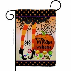 Angeleno Heritage MADE AND DESIGNED LOS ANGELES CALIFORNIA 13 in. x 18.5 in. Witches Welcome Garden Flag Double-Sided Fall Decorative Vertical Flags