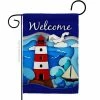 Angeleno Heritage MADE AND DESIGNED LOS ANGELES CALIFORNIA 13 in. x 18.5 in. Welcome Red Lighthouse Coastal Double-Sided Garden Flag Coastal Decorative Vertical Flags