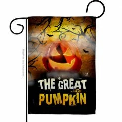 Angeleno Heritage MADE AND DESIGNED LOS ANGELES CALIFORNIA 13 in. x 18.5 in. The Great Pumpkin Garden Flag Double-Sided Fall Decorative Vertical Flags