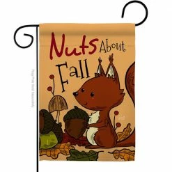 Angeleno Heritage MADE AND DESIGNED LOS ANGELES CALIFORNIA 13 in. x 18.5 in. Nuts About Fall Garden Flag Double-Sided Fall Decorative Vertical Flags