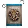 Angeleno Heritage MADE AND DESIGNED LOS ANGELES CALIFORNIA 13 in. x 18.5 in. Welcome Breeze Wreath Coastal Double-Sided Garden Flag Coastal Decorative Vertical Flags