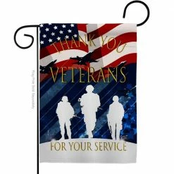 Angeleno Heritage MADE AND DESIGNED LOS ANGELES CALIFORNIA 13 in. x 18.5 in. Thank You Veterans Armed Forces Double-Sided Garden Flag Armed Forces Decorative Vertical Flags