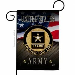 Angeleno Heritage MADE AND DESIGNED LOS ANGELES CALIFORNIA 13 in. x 18.5 in. US Army Soldier for Life Garden Flag Double-Sided Armed Forces Decorative Vertical Flags