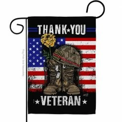 Angeleno Heritage MADE AND DESIGNED LOS ANGELES CALIFORNIA 13 in. x 18.5 in. Thank you Veteran Armed Forces Double-Sided Garden Flag Armed Forces Decorative Vertical Flags