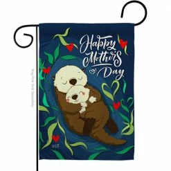Angeleno Heritage MADE AND DESIGNED LOS ANGELES CALIFORNIA 13 in. x 18.5 in. Otter Mother Day Family Double-Sided Garden Flag Family Decorative Vertical Flags