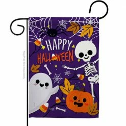 Angeleno Heritage MADE AND DESIGNED LOS ANGELES CALIFORNIA 13 in. x 18.5 in. Happy Halloween Garden Flag Double-Sided Fall Decorative Vertical Flags