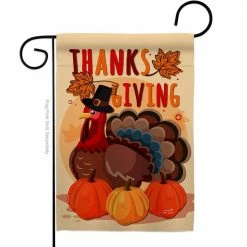 Angeleno Heritage MADE AND DESIGNED LOS ANGELES CALIFORNIA 13 in. x 18.5 in. Thanksgiving Turkey Garden Flag Double-Sided Fall Decorative Vertical Flags