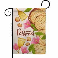 Angeleno Heritage MADE AND DESIGNED LOS ANGELES CALIFORNIA 13 in. x 18.5 in. Happy Pesach Religious Double-Sided Garden Flag Religious Decorative Vertical Flags