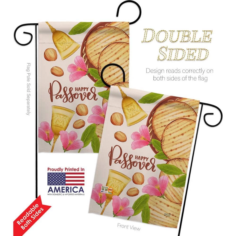 Angeleno Heritage MADE AND DESIGNED LOS ANGELES CALIFORNIA 13 in. x 18.5 in. Happy Pesach Religious Double-Sided Garden Flag Religious Decorative Vertical Flags - Image 2