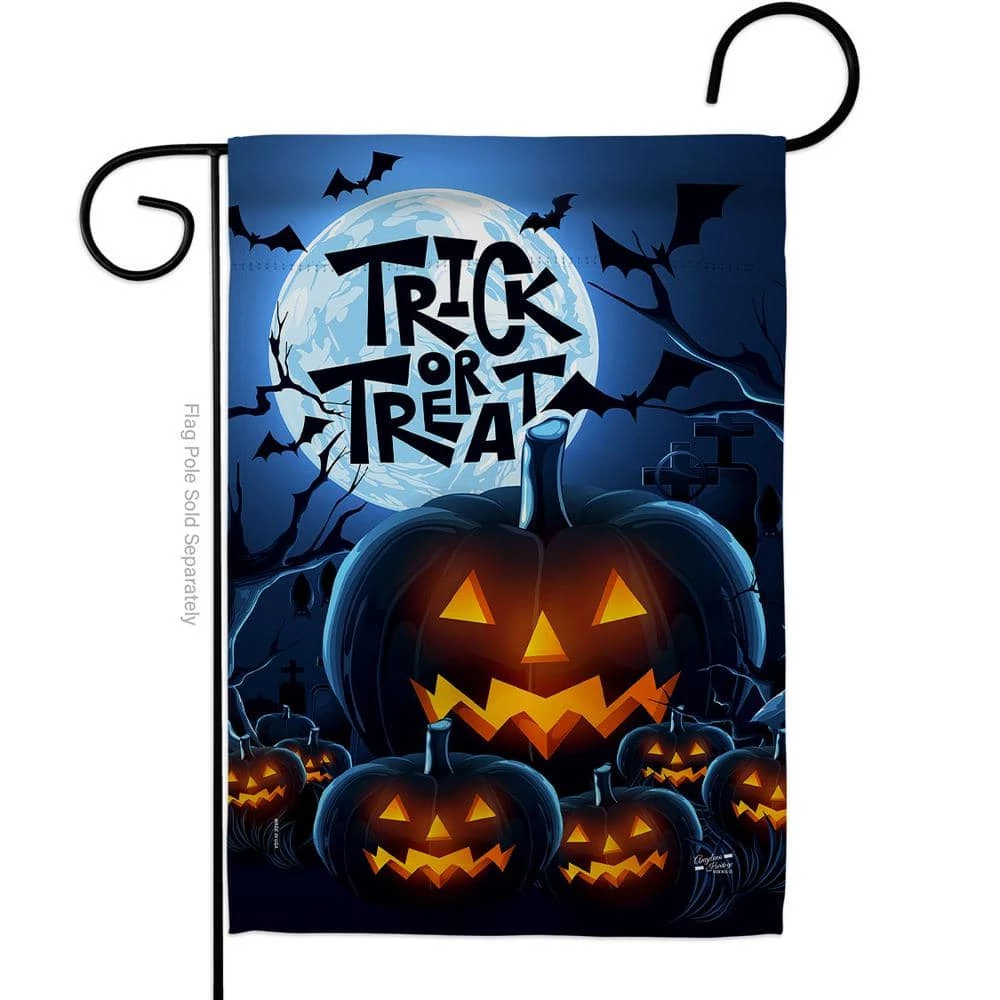 Angeleno Heritage MADE AND DESIGNED LOS ANGELES CALIFORNIA 13 in. x 18.5 in. Creepy Pumpkins Garden Flag Double-Sided Fall Decorative Vertical Flag