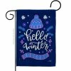 Angeleno Heritage MADE AND DESIGNED LOS ANGELES CALIFORNIA 13 in. x 18.5 in. Hello Winter Double-Sided Garden Flag Winter Decorative Vertical Flags