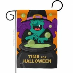 Angeleno Heritage MADE AND DESIGNED LOS ANGELES CALIFORNIA 13 in. x 18.5 in. Time for Halloween Garden Flag Double-Sided Fall Decorative Vertical Flag