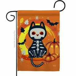 Angeleno Heritage MADE AND DESIGNED LOS ANGELES CALIFORNIA 13 in. x 18.5 in. Halloween Black Cat Garden Flag Double-Sided Fall Decorative Vertical Flag