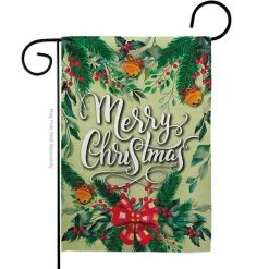 Angeleno Heritage MADE AND DESIGNED LOS ANGELES CALIFORNIA 13 in. x 18.5 in. Merry Christmas Winter Double-Sided Garden Flag Winter Decorative Vertical Flags
