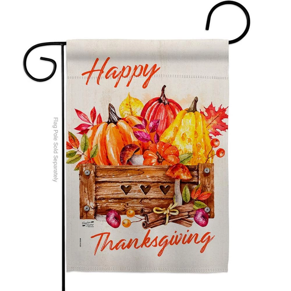 Angeleno Heritage MADE AND DESIGNED LOS ANGELES CALIFORNIA 13 in. x 18.5 in. Thanksgiving Pumpkin Garden Flag Double-Sided Fall Decorative Vertical Flag