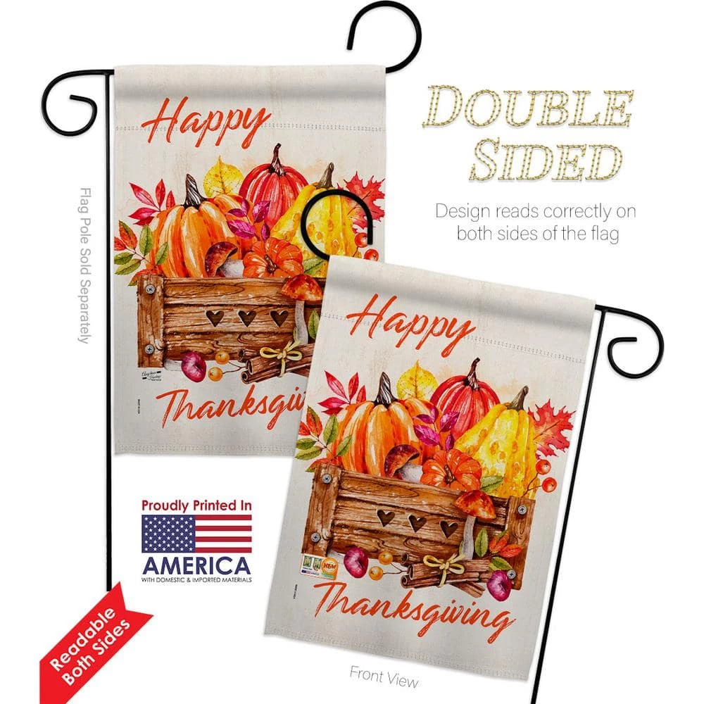 Angeleno Heritage MADE AND DESIGNED LOS ANGELES CALIFORNIA 13 in. x 18.5 in. Thanksgiving Pumpkin Garden Flag Double-Sided Fall Decorative Vertical Flag - Image 2