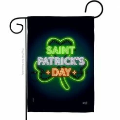Angeleno Heritage MADE AND DESIGNED LOS ANGELES CALIFORNIA 13 in. x 18.5 in. Saint Pat Neon Winter Double-Sided Garden Flag Winter Decorative Vertical Flags