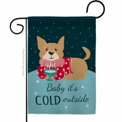 Angeleno Heritage MADE AND DESIGNED LOS ANGELES CALIFORNIA 13 in. x 18.5 in. Baby It's Cold Winter Double-Sided Garden Flag Winter Decorative Vertical Flags