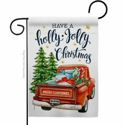 Angeleno Heritage MADE AND DESIGNED LOS ANGELES CALIFORNIA 13 in. x 18.5 in. Holly Jolly Christmas Winter Double-Sided Garden Flag Winter Decorative Vertical Flags
