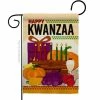 Angeleno Heritage MADE AND DESIGNED LOS ANGELES CALIFORNIA 13 in. x 18.5 in. Happy Kwanzaa Party Winter Double-Sided Garden Flag Winter Decorative Vertical Flags