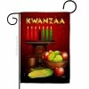 Angeleno Heritage MADE AND DESIGNED LOS ANGELES CALIFORNIA 13 in. x 18.5 in. Greeting Kwanzaa Winter Double-Sided Garden Flag Winter Decorative Vertical Flags