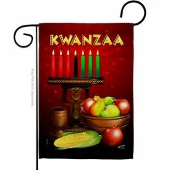 Angeleno Heritage MADE AND DESIGNED LOS ANGELES CALIFORNIA 13 in. x 18.5 in. Greeting Kwanzaa Winter Double-Sided Garden Flag Winter Decorative Vertical Flags