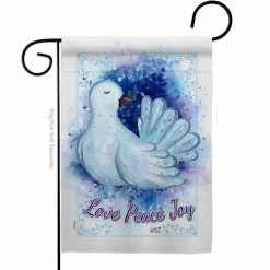 Angeleno Heritage MADE AND DESIGNED LOS ANGELES CALIFORNIA 13 in. x 18.5 in. Peace Dove Winter Double-Sided Garden Flag Winter Decorative Vertical Flags