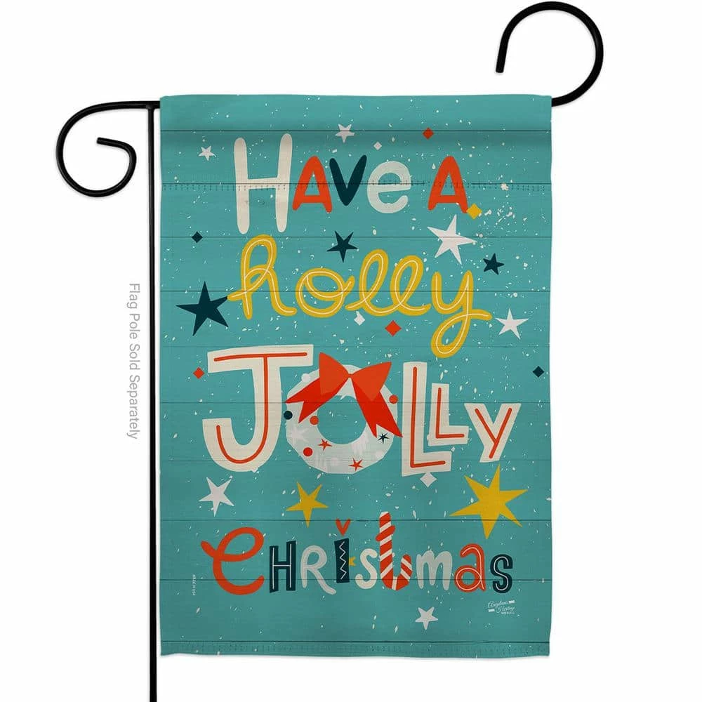 Angeleno Heritage MADE AND DESIGNED LOS ANGELES CALIFORNIA 13 in. x 18.5 in. Holly Jolly Winter Double-Sided Garden Flag Winter Decorative Vertical Flags