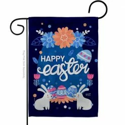 Angeleno Heritage MADE AND DESIGNED LOS ANGELES CALIFORNIA 13 in. x 18.5 in. Happy Easter Bunny Spring Double-Sided Garden Flag Spring Decorative Vertical Flags