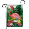 Angeleno Heritage MADE AND DESIGNED LOS ANGELES CALIFORNIA 13 in. x 18.5 in. Flamingo Summer Coastal Double-Sided Garden Flag Coastal Decorative Vertical Flags