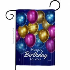 Angeleno Heritage MADE AND DESIGNED LOS ANGELES CALIFORNIA 13 in. x 18.5 in. Brighten Birthday Celebration Double-Sided Garden Flag Celebration Decorative Vertical Flags