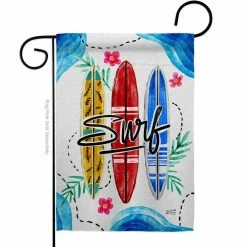Angeleno Heritage MADE AND DESIGNED LOS ANGELES CALIFORNIA 13 in. x 18.5 in. Surf Coastal Double-Sided Garden Flag Coastal Decorative Vertical Flags