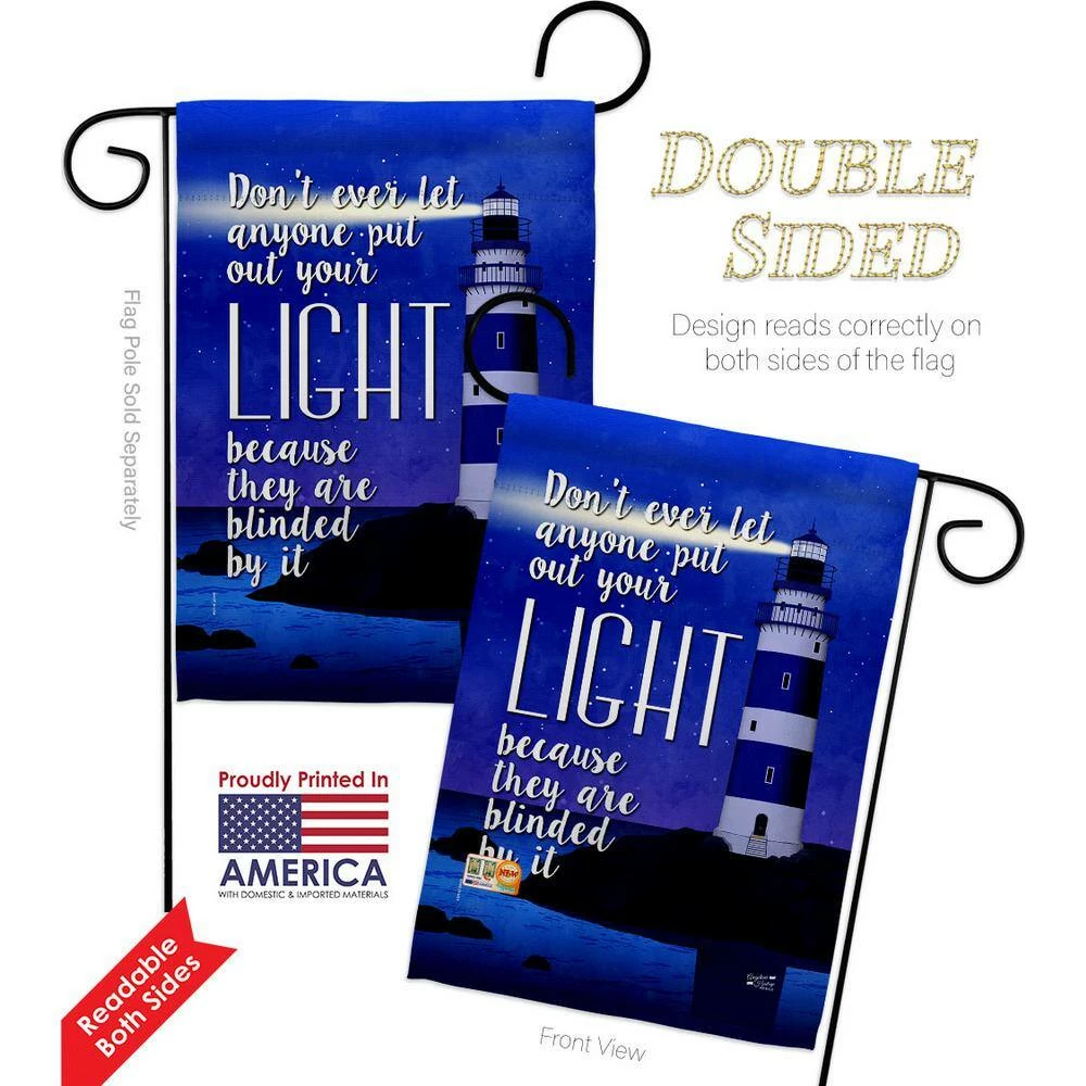 Angeleno Heritage MADE AND DESIGNED LOS ANGELES CALIFORNIA 13 in. x 18.5 in. Put Out Your Light Coastal Double-Sided Garden Flag Coastal Decorative Vertical Flags - Image 2