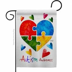 Angeleno Heritage MADE AND DESIGNED LOS ANGELES CALIFORNIA 13 in. x 18.5 in. Autism Love Support Double-Sided Garden Flag Support Decorative Vertical Flags
