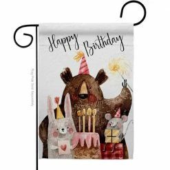 Angeleno Heritage MADE AND DESIGNED LOS ANGELES CALIFORNIA 13 in. x 18.5 in. Let Celebrate Birthday Celebration Double-Sided Garden Flag Celebration Decorative Vertical Flags