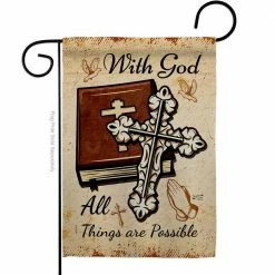 Angeleno Heritage MADE AND DESIGNED LOS ANGELES CALIFORNIA 13 in. x 18.5 in. Things Are Possible Religious Double-Sided Garden Flag Religious Decorative Vertical Flags