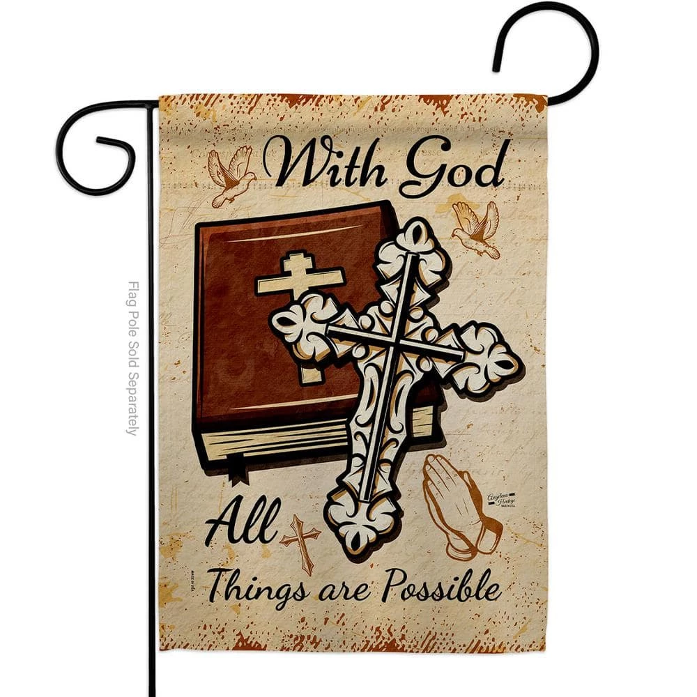Angeleno Heritage MADE AND DESIGNED LOS ANGELES CALIFORNIA 13 in. x 18.5 in. Things Are Possible Religious Double-Sided Garden Flag Religious Decorative Vertical Flags