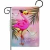 Angeleno Heritage MADE AND DESIGNED LOS ANGELES CALIFORNIA 13 in. x 18.5 in. Summer Flamingo Garden Friends Double-Sided Garden Flag Garden Friends Decorative Vertical Flags