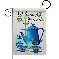 Angeleno Heritage MADE AND DESIGNED LOS ANGELES CALIFORNIA 13 in. x 18.5 in. Friends and Tea Expression Double-Sided Garden Flag Expression Decorative Vertical Flags