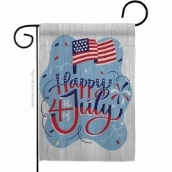 Angeleno Heritage MADE AND DESIGNED LOS ANGELES CALIFORNIA 13 in. x 18.5 in. Red White July Patriotic Double-Sided Garden Flag Patriotic Decorative Vertical Flags