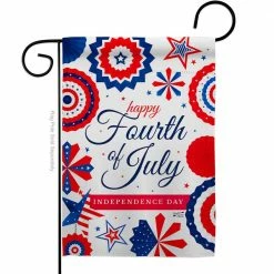 Angeleno Heritage MADE AND DESIGNED LOS ANGELES CALIFORNIA 13 in. x 18.5 in. Red White July 4 Patriotic Double-Sided Garden Flag Patriotic Decorative Vertical Flags