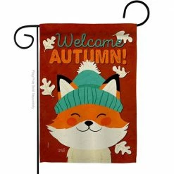 Angeleno Heritage MADE AND DESIGNED LOS ANGELES CALIFORNIA 13 in. x 18.5 in. Autumn Foxy Fall Double-Sided Garden Flag Fall Decorative Vertical Flags