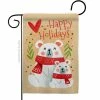 Angeleno Heritage MADE AND DESIGNED LOS ANGELES CALIFORNIA 13 in. x 18.5 in. Beary Happy Holiday Winter Wonderland Garden Flag Double-Sided Decorative Vertical Flags