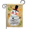 Angeleno Heritage MADE AND DESIGNED LOS ANGELES CALIFORNIA 13 in. x 18.5 in. Happy Snowman Winter Wonderland Garden Flag Double-Sided Decorative Vertical Flags