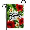 Angeleno Heritage MADE AND DESIGNED LOS ANGELES CALIFORNIA 13 in. x 18.5 in. Summer Hibiscus Fun The Sun Garden Flag Double-Sided Decorative Vertical Flags