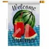 Angeleno Heritage MADE AND DESIGNED LOS ANGELES CALIFORNIA 28 in. x 40 in. Watermelon Summer Food House Flag Double-Sided Decorative Vertical Flags