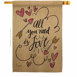 Angeleno Heritage MADE AND DESIGNED LOS ANGELES CALIFORNIA 28 in. x 40 in. All You Need is Love Spring House Flag Double-Sided Decorative Vertical Flags